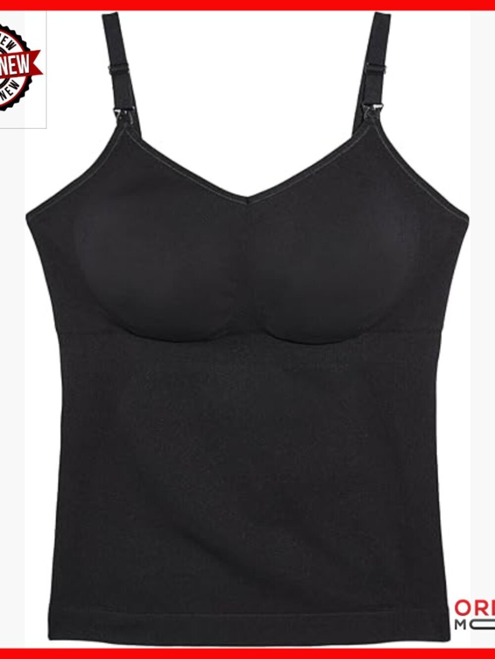 Wireless Nursing Tank Top with Leakproof Pads, Built-in Bra, Maternity Essential